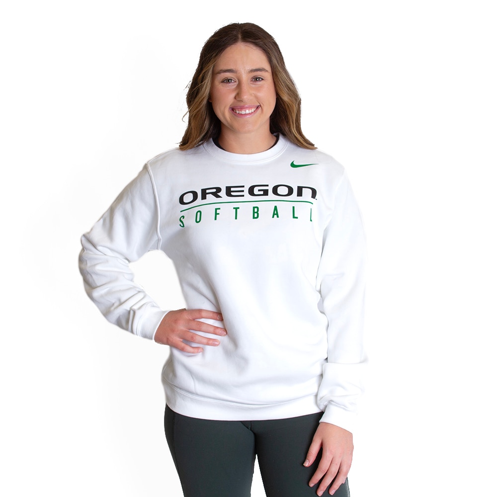 Oregon, Nike, White, Pullover, Men, Unisex, Softball, Sweatshirt, 418625